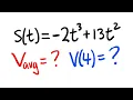 how to find the average velocity and instantaneous velocity Calculus 1 tutorial