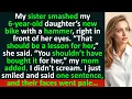 Download Lagu My sister smashed my 6-year-old daughter’s new bike with a HAMMER…