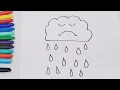 Drawing rain cloud FOR KIDS KIDS COLORING PAGES