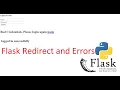 Flask Redirect and Errors