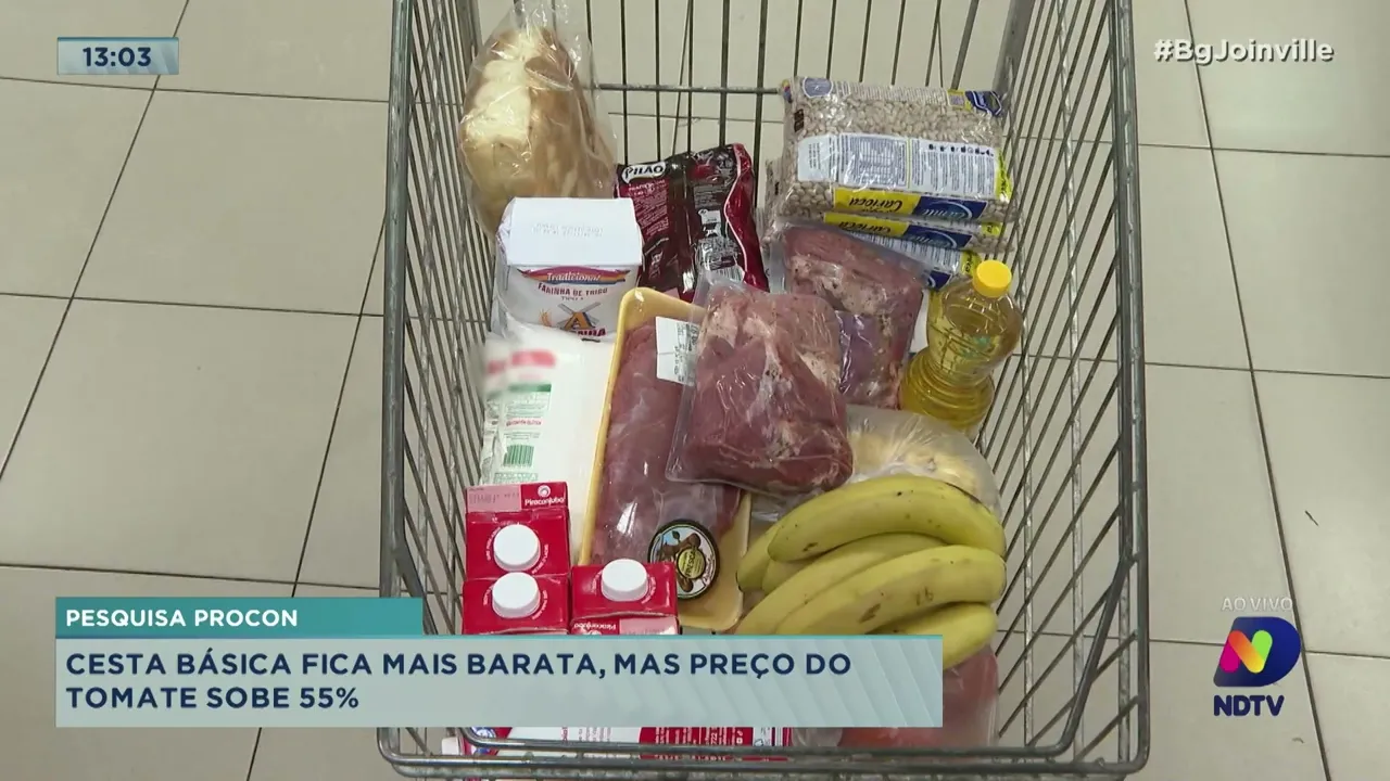 Pesquisa Procon! Cesta básica fica mais barata, mas o preço do tomate sobe 55%