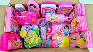 Unboxing PRINCESS Stationery Collection, Key Lock Pencil Box, Lipstick, Makeup Box, Eraser Set, Pens