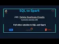 SQLtoSpark Delete Duplicate Emails SQL Spark Solution LeetCode SQL50 Challenge