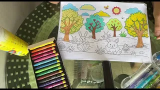 Hướng dẫn tô màu bức tranh thỏ con dạo chơi phần 5