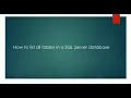 How to list all tables in a SQL Server database