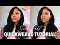 DIY DEEP SIDE PART QUICKWEAVE TUTORIAL BLENDING TYPE 4 LEAVE OUT DETAILED ft CurlsQueen