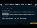 How to Convert ASCII Art to Image in Python