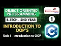 Lec 1 Introduction to OOP s OOPM B-Tech 2nd Year