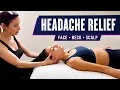 Relaxing Face Neck Scalp Massage for Tension Headache Relief