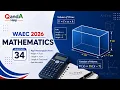 WAEC Mathematics 2026 Question 34 Volume Function of a Rectangular Prism Explained
