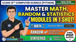 Modules in Python math random statistics class 12 CS CBSE 2027 Quick Revision series