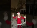 Outside in the snow ms claus costume