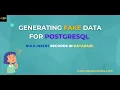 How to Generate FAKE Data for PostgreSQL using Python