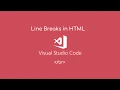 The Line Break Element in HTML