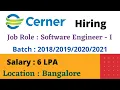 Cerner Off Campus Hiring Freshers for the Role of Software Engineer - I