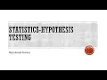 Statistics 1 Chapter 9-Hypothesis Testing