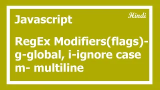 82 Regular Expression Modifiers Flags in Hindi