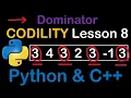 Dominator in Python and C Codility Solutions Lesson 8