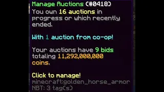 Claming 11 BILLION Coins From The Auction House Hypixel Skyblock
