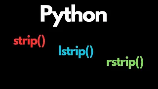strip lstrip and rstrip in python