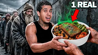 SOBREVIVI 24h COMENDO NO RESTAURANTE DE $1 *quase morri*