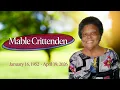 Celebration of life for Mable Crittenden