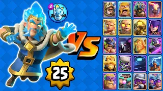 MAGO de HIELO HEROE NIVEL 25 vs TODAS LAS CARTAS | Clash Royale