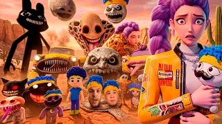 RUMI and Animal Hospital Barney vs D Billions Om Nom ANGRY MOON CAR EATERS in Garry`s Mod
