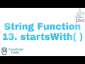 String Function - startsWith Method JAVA Programming ICSE