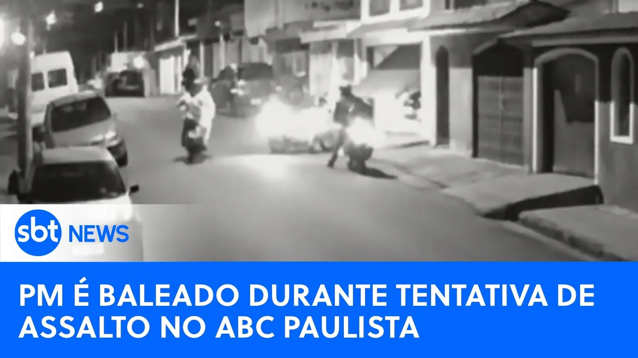 Policial reage a assalto e é baleado por bandidos no ABC Paulista | #SBTNewsnaTV (31/08/23)