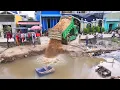 Download Lagu Great project!! dump truck and Dozer mini pushed Soil into the water, removing the trash in the pond