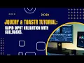 Dynamic Validation using jQuery and Toastr Create a Reusable Function to use it in every form