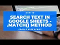 Google Apps Script - Search Text Using the match Method