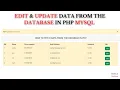 Edit And Update Data In the Database Using PHP MySQL Update data using PHP snehacodes7132