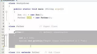 139 super with default constructor in Java Programming