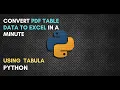 Convert PDF Table data in Excel-CSV 4 lines of code Using Tabula Python LazyProgrammer