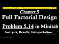 Full Factorial in Minitab with Regression Analysis and Effects Plot Interpretation Problem 5 14