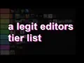Editors Tier List