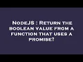 NodeJS Return the boolean value from a function that uses a promise