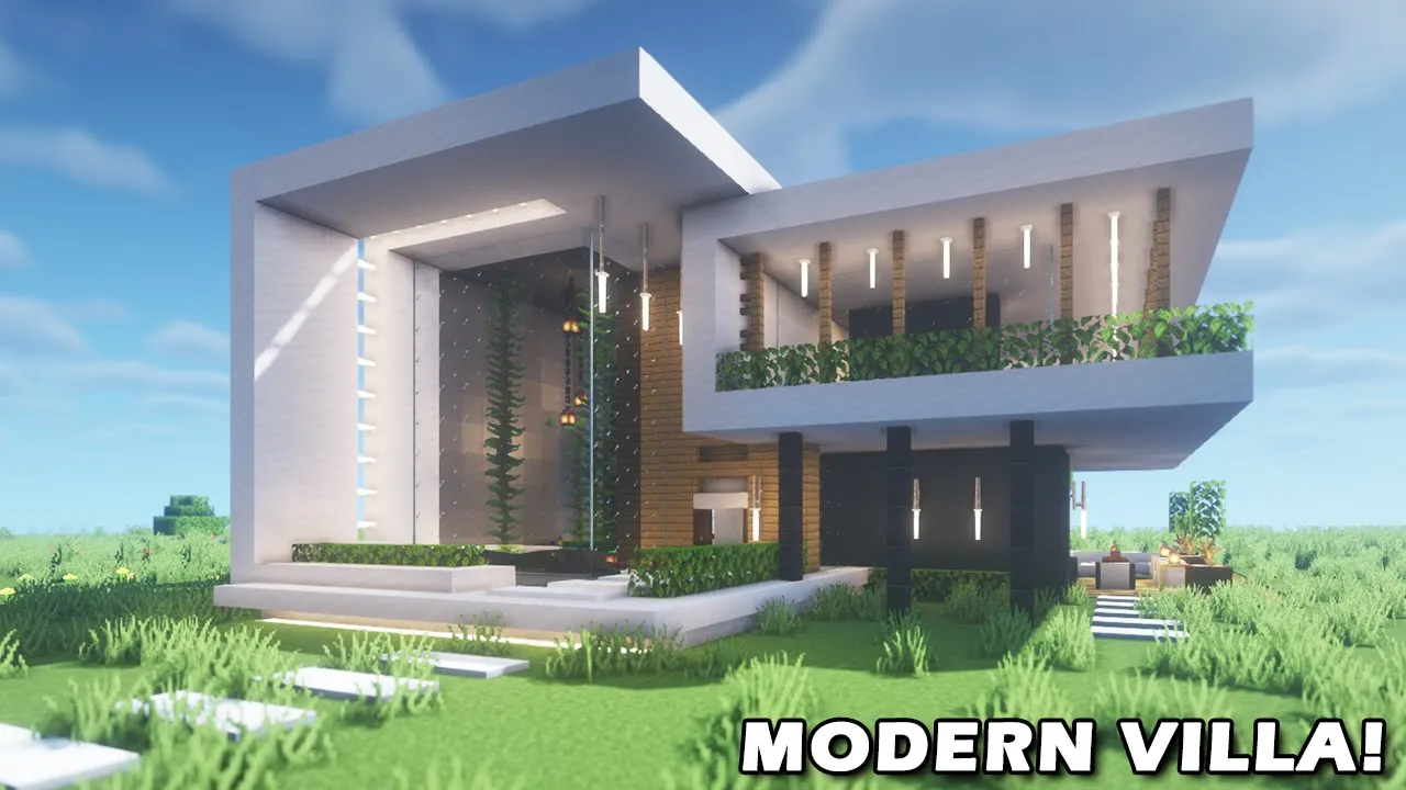 MINECRAFT: How to Build a MODERN VILLA Tutorial (EASY)