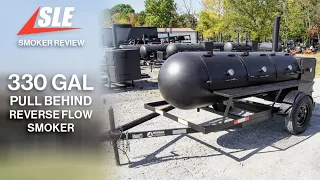 Review of BBQ Smoker 330 Gallon Trailer Pull Behind with Wood Cage