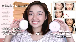 Download Happy Skin Matte Serum Cushion Foundation \u0026 BLK Airy Matte Cushion Foundation Comparison Review MP3