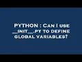 PYTHON Can I use -