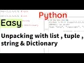 How to perform unpacking with list tuple string in python