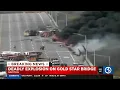 Fiery crash closes Gold Star Bridge