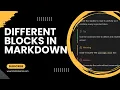 Note Tip Warning Caution specific blocks in Markdown
