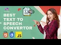 Text to Speech Convertor with HTML CSS JavaScript JavaScript Project
