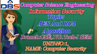AES and RC4 Algorithm Information Security Computer Security Concepts CSE DBS Talks