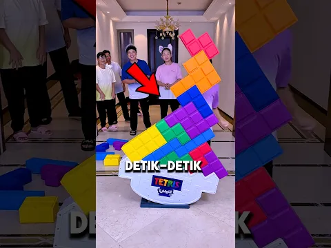 Main tetris raksasa yang kalah gak diajak makan pizza 😅 #shorts
