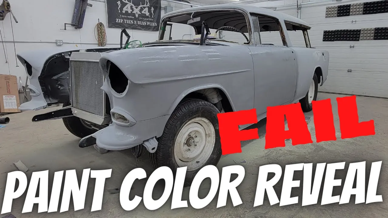 1955 Chevy Nomad Paint Reveal? Epic Fail - Plus Sanding The Perfect Body Line